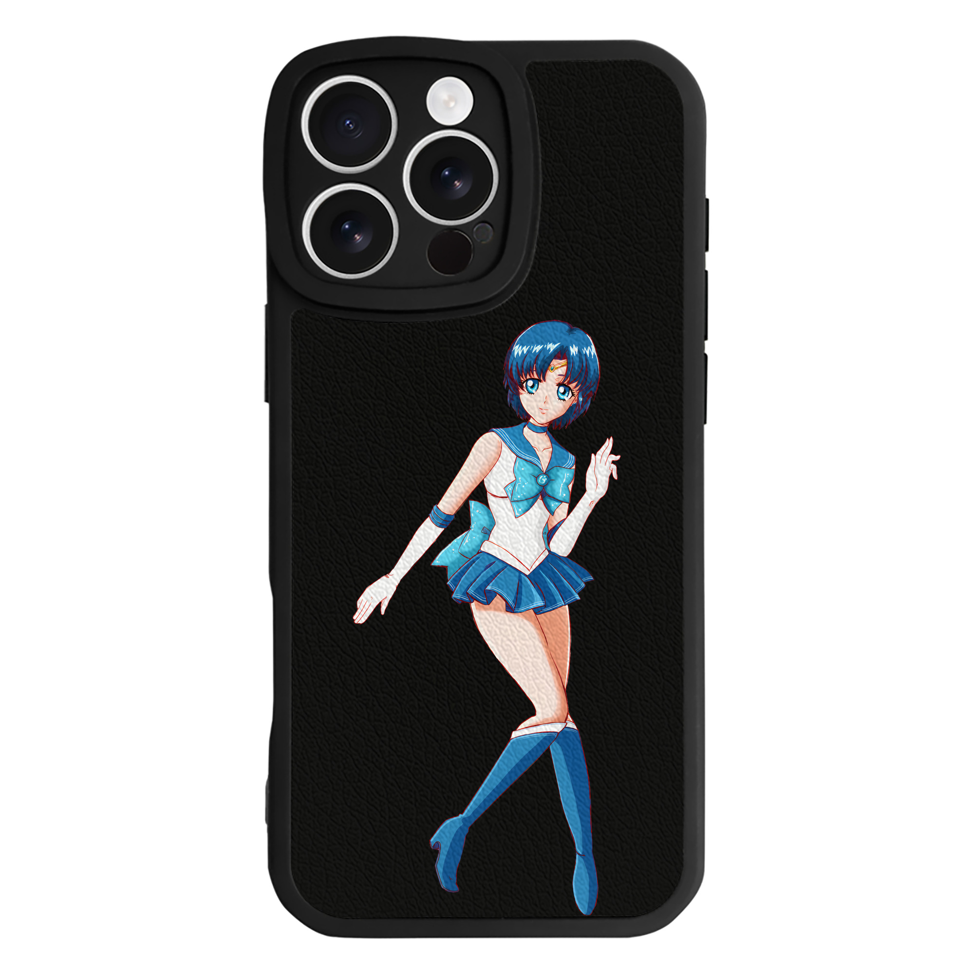 （画像用） 美少女戦士セーラームーン 水野 亜美 みずの あみ Sailor Moon Mizuno Ami 【iPhone 16シリーズ対応】シリコンスマホケース（レザー調） 材質：シリコン